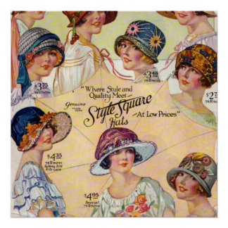 1920's Ladies Hat Fashions Poster