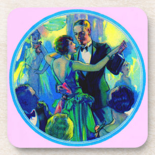 1920s lady and gentleman on the dance floor coaster