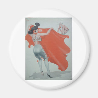 1920s Lady Bullfighter Holds Them Off Magnet