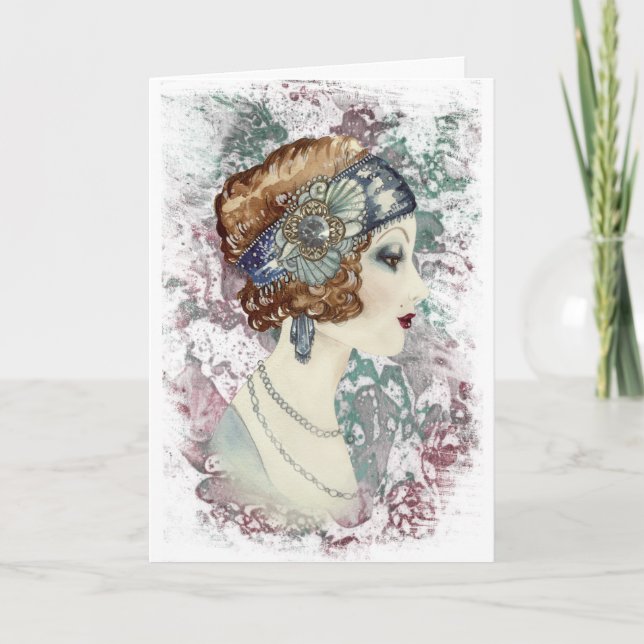 1920's lady greeting card (Front)