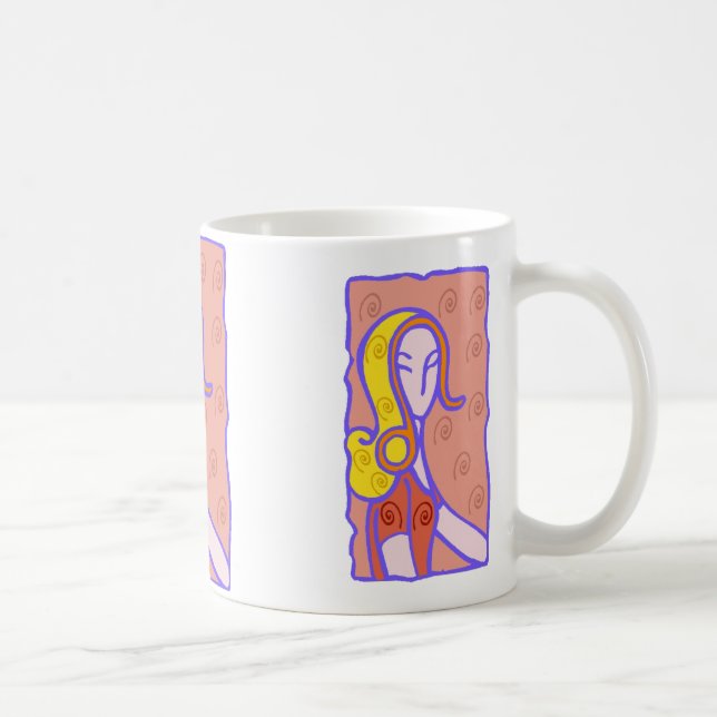 1920s Leo Woman in orange dress Coffee Mug (Right)