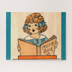 1920s little girl with music book jigsaw puzzle