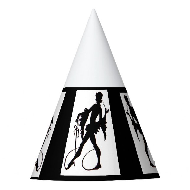 1920s magician silhouette party hat (Front)
