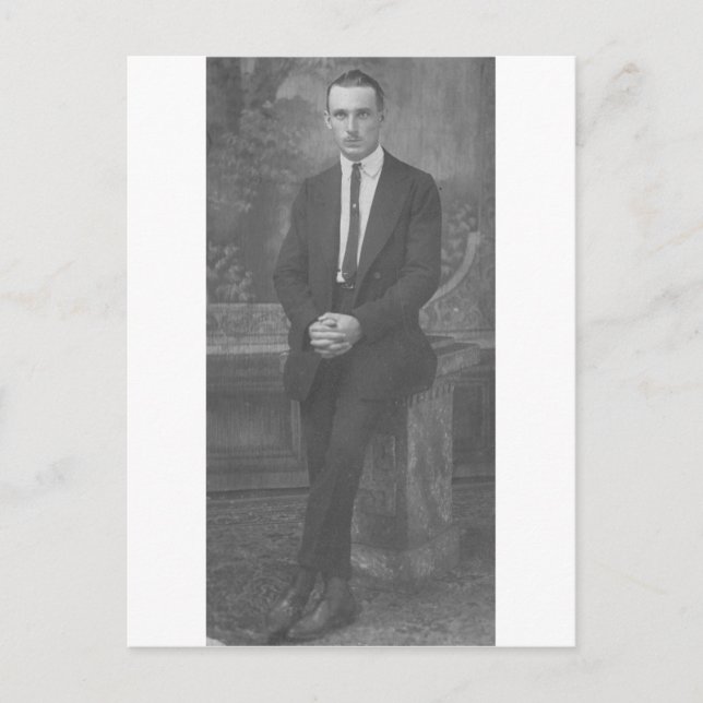 1920's Man Standing Postcard (Front)