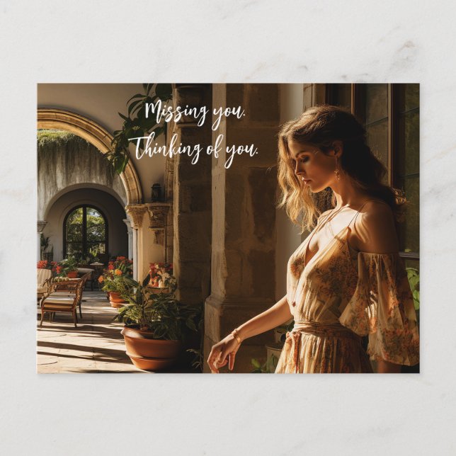 1920s Miami Spanish villa courtyard Postcard (Front)