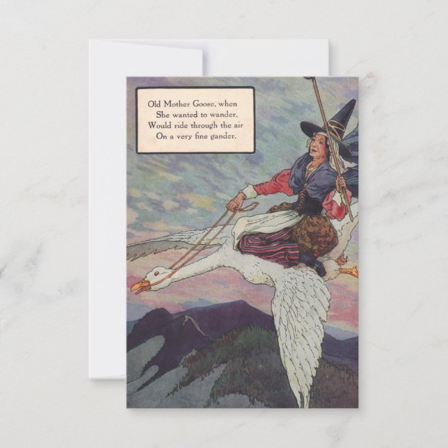 1920s Mother Goose riding her giant goose (Front)