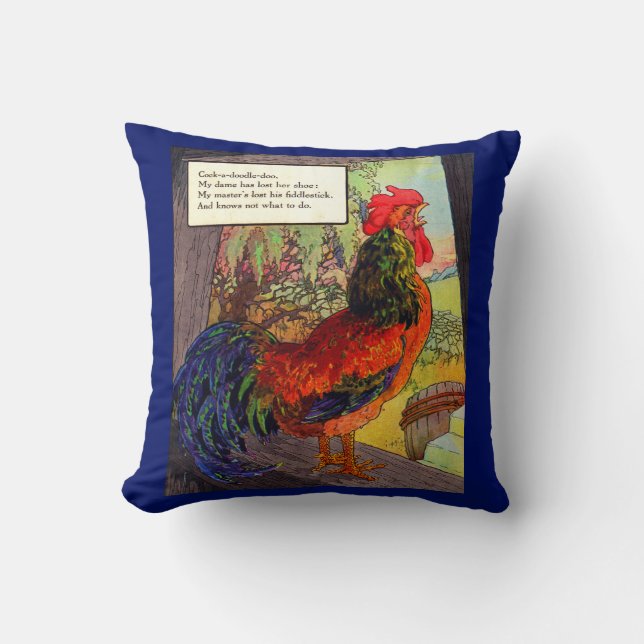 1920s Mother Goose - rooster Cushion (Front)