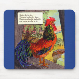 1920s Mother Goose - rooster Mouse Mat