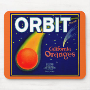 1920s Orbit Oranges fruit crate label Mouse Mat