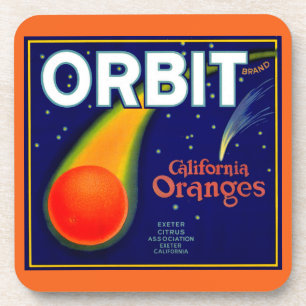 1920s Orbit Oranges fruit crate label print Coaster