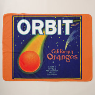 1920s Orbit Oranges fruit crate label print Sherpa Blanket