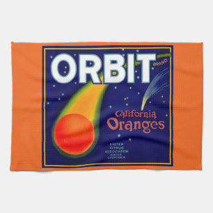 1920s Orbit Oranges fruit crate label print Tea Towel