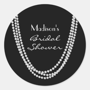 1920's Pearl Bridal Shower  Classic Round Sticker