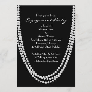 1920's Pearl Engagement Party Invitation