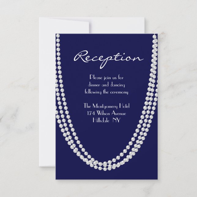 1920's Pearl Reception Card - blue (Front)