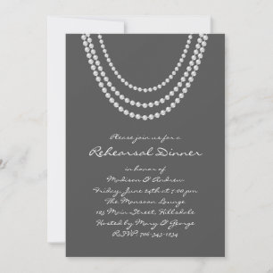 1920's Pearl Rehearsal Dinner Invite - grey