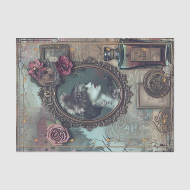 1920's Perfume Flapper Girl Art Deco Tissue Paper (Front)