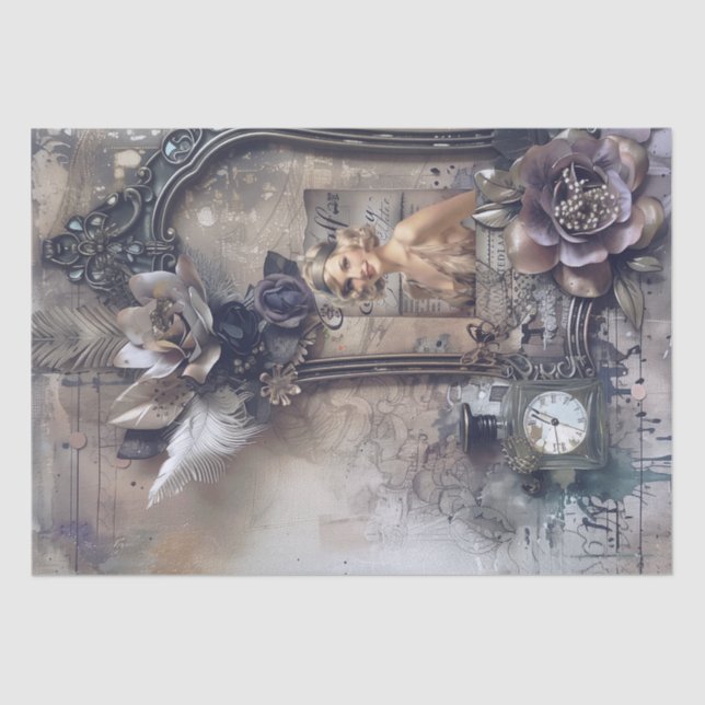 1920's Perfume Flapper Girl Art Deco Tissue Paper (Front)