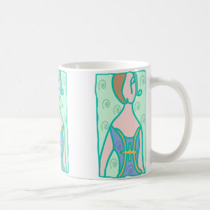 1920s Pisces woman with symbol purple green Coffee Mug