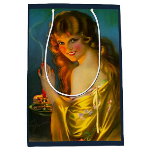 1920s pretty lady medium gift bag