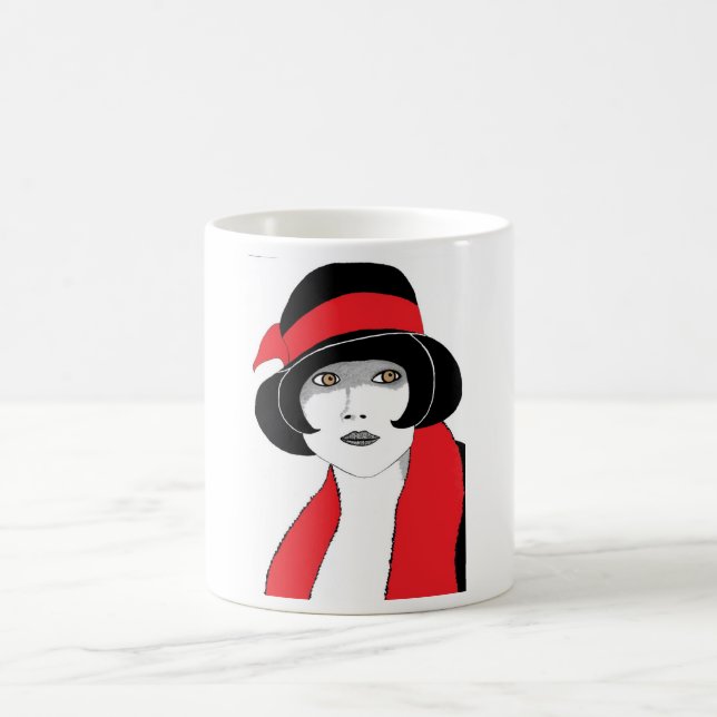 1920s Red Ribbons Coffee Mug (Center)