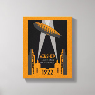 1920's Retro Airship Travel Canvas Print