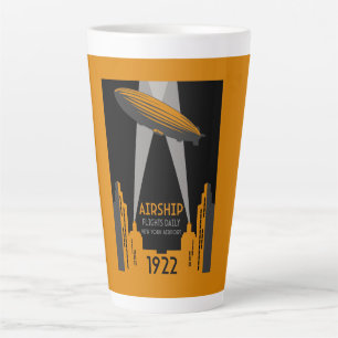 1920's Retro Airship Travel Latte Mug