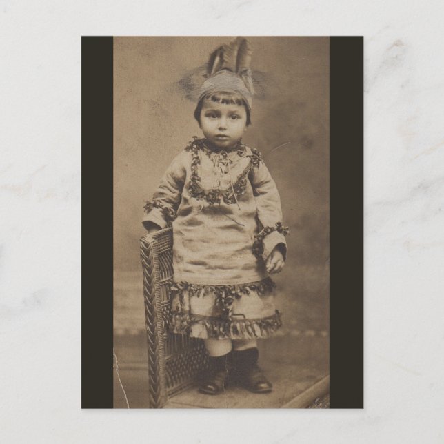 1920s RPPC one little Indian Postcard (Front)