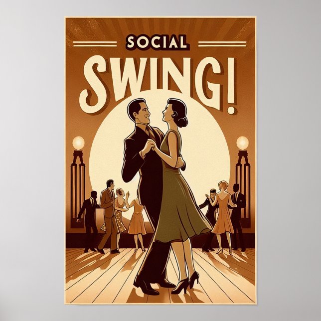 1920's Social Swing Dance Vintage Poster (Front)