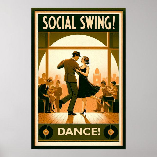 1920's Social Swing Dance Vintage Poster (Front)