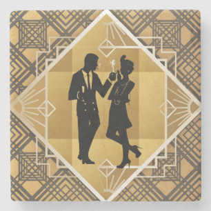 1920's style. Art Deco. Stone Coaster