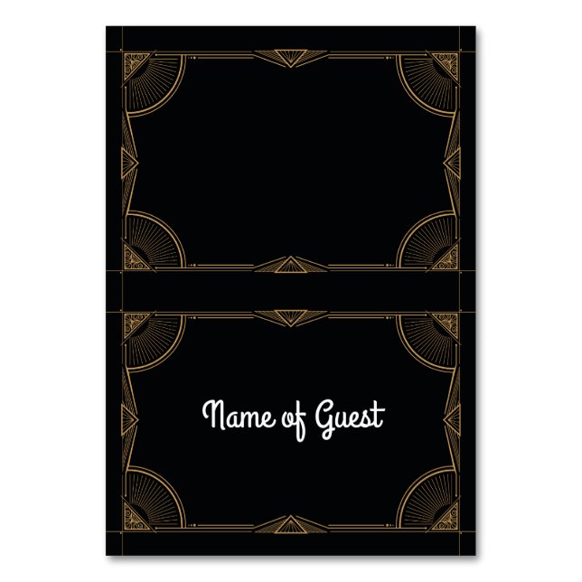 1920's Table Cards Name Of Guest Wedding Art Deco  (Front)