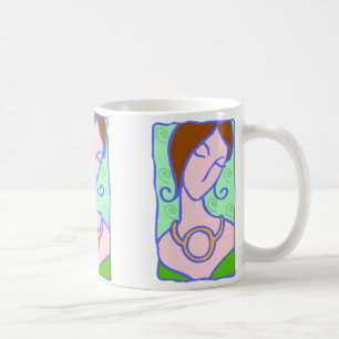 1920s Taurus Woman with symbol green Coffee Mug