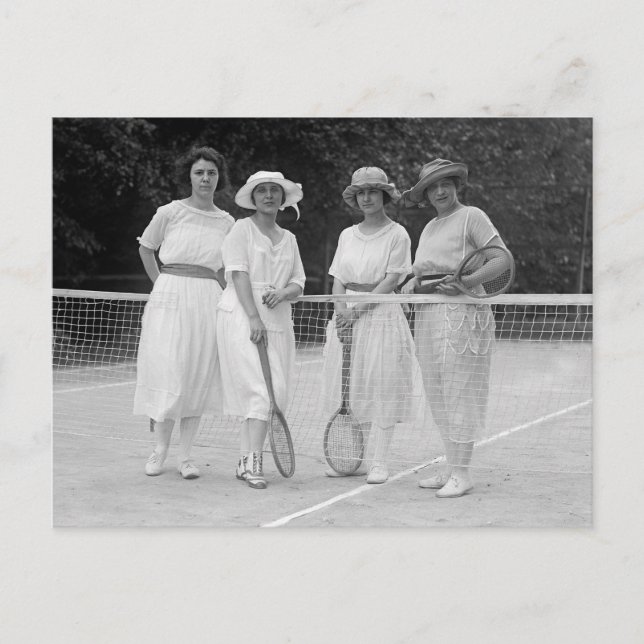 1920s Tennis Fashion Postcard (Front)