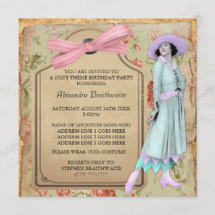 1920's Theme Birthday Party Invitation