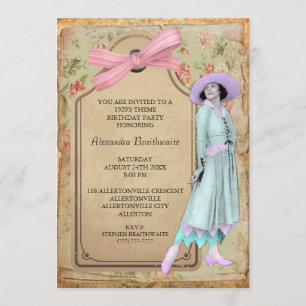 1920's Theme Birthday Party Invitation
