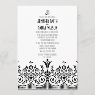 1920s Theme Wedding Invitation Template