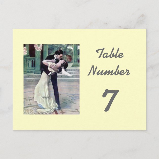 1920's Themed Wedding Table Number Cards (Front)