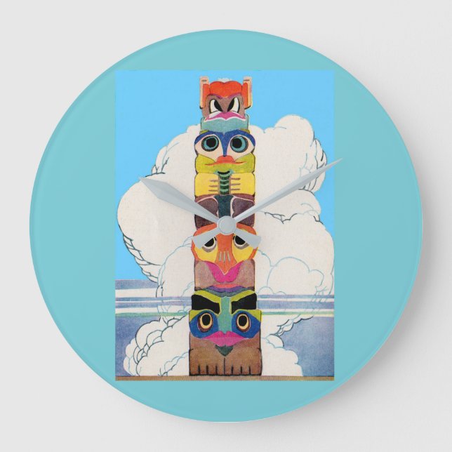 1920s totem pole large clock (Front)