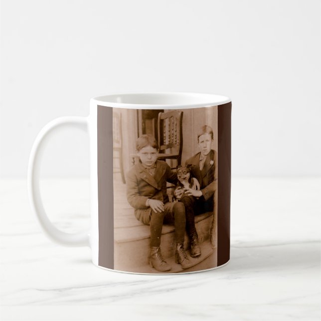 1920s two boys one dog coffee mug (Left)