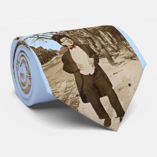 1920s vernacular photo classy young man print tie