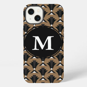 1920s Vintage Art Deco Black & Bronze Fans iPhone 13 Case