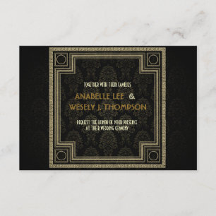 1920s Vintage Art Deco Wedding Invitation