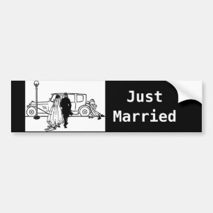 1920's Vintage Bride & Groom Bumper Sticker