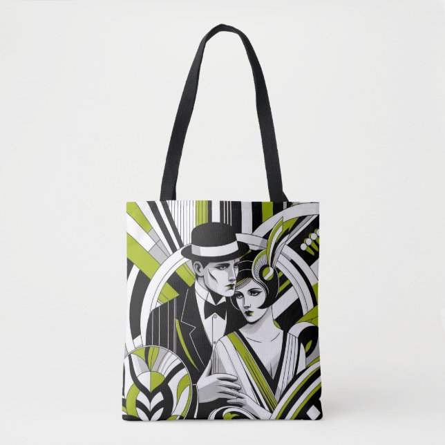 1920s Vintage Elegance Tote Bag (Front)