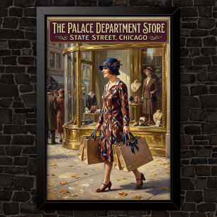 1920s Vintage Fashion Advertising Poster