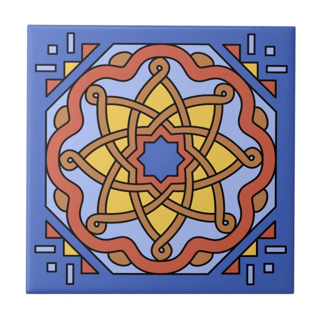 1920s Vintage Malibu Potteries Design Tile (Front)
