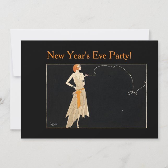 1920s Vintage Redhead Lady Invitation (Front)