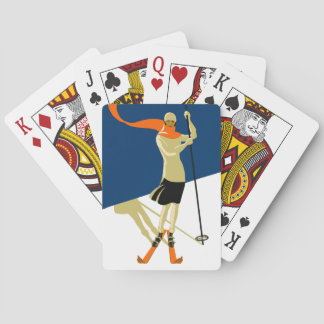 1920's Vintage Skier Design Playing Cards