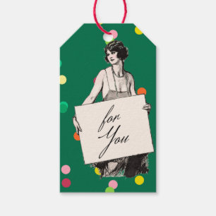 1920s Vintage Woman For You Gift Tags
